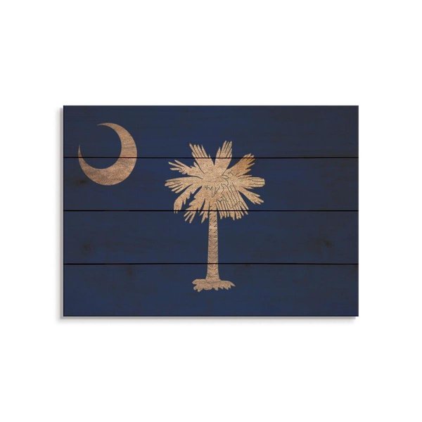 Wile E. Wood 20 x 14 in. South Carolina State Flag Wood Art FLSC-2014